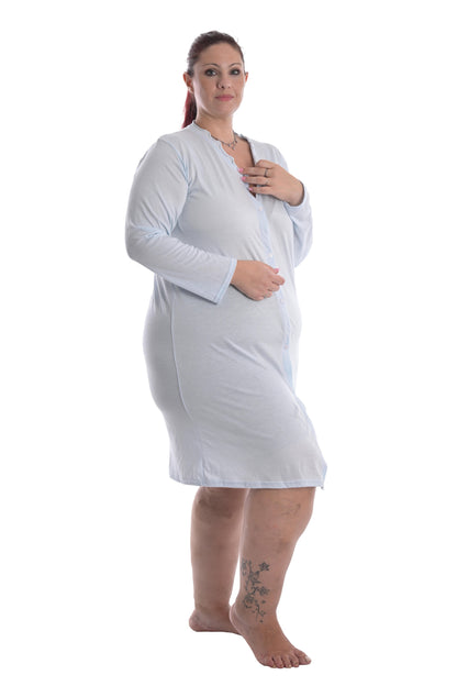 camicia da notte in modal color rosa abbottonata premaman allattamentp curvy